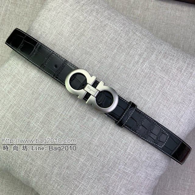 菲拉格慕男士皮帶 Ferragamo雙面牛皮紋理腰帶  jjp1924